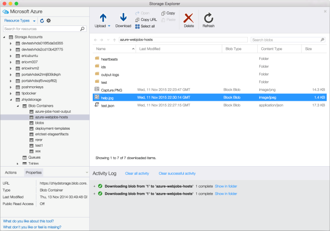 azure storage explorer download for mac